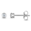 Thumbnail Image 1 of Certified Round-Cut Diamond Bezel-Set Solitaire Stud Earrings 1/10 ct tw 14K White Gold (I1/I)