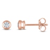 Thumbnail Image 1 of Certified Round-Cut Diamond Bezel-Set Solitaire Stud Earrings 1/4 ct tw 14K Rose Gold (I1/I)
