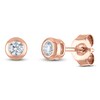 Thumbnail Image 2 of Certified Round-Cut Diamond Bezel-Set Solitaire Stud Earrings 1/4 ct tw 14K Rose Gold (I1/I)