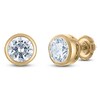 Thumbnail Image 2 of Certified Round-Cut Diamond Bezel-Set Solitaire Stud Earrings 1-1/2 ct tw 14K Yellow Gold (I1/I)