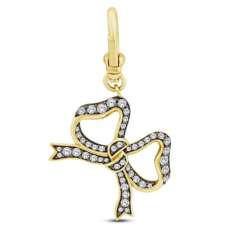 Main Image 1 of Charm'd by Lulu Frost Diamond Bow Charm 1/2 ct tw 10K Yellow Gold