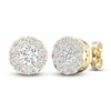 Thumbnail Image 2 of Lab-Grown Diamond Halo Stud Earrings 1-1/2 ct tw 14K Yellow Gold