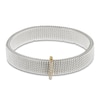 Thumbnail Image 1 of ZYDO Diamond Mesh Stretch Bracelet 1/10 ct tw Stainless Steel & 18K Yellow Gold 6.5"
