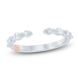 Pnina Tornai Marquise & Round-Cut Diamond Cuff Ring 1/2 ct tw 14K White Gold
