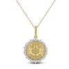 Thumbnail Image 1 of Diamond Zodiac Gemini Medallion Necklace 1/3 ct tw 10K Yellow Gold 18"