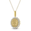 Thumbnail Image 2 of Diamond Zodiac Gemini Medallion Necklace 1/3 ct tw 10K Yellow Gold 18"