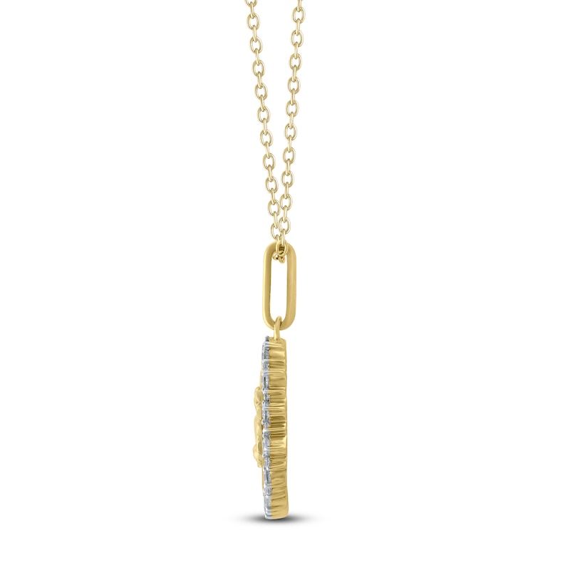 Main Image 3 of Diamond Zodiac Gemini Medallion Necklace 1/3 ct tw 10K Yellow Gold 18"