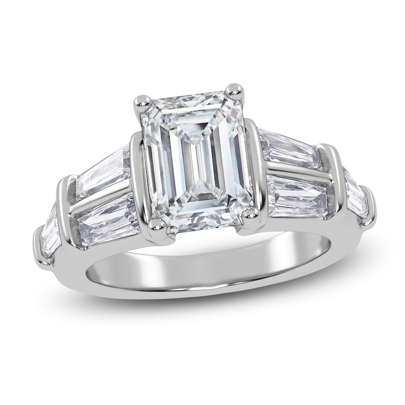Main Image 1 of Emerald-Cut Created By Jared Studio Lab-Grown Diamond Engagement Ring 3-1/2 ct tw 14K White Gold