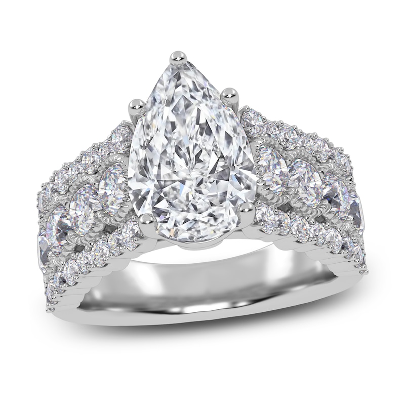 Main Image 1 of Pear-Shaped Created By Jared Studio Lab-Grown Diamond Engagement Ring 3-3/4 ct tw 14K White Gold