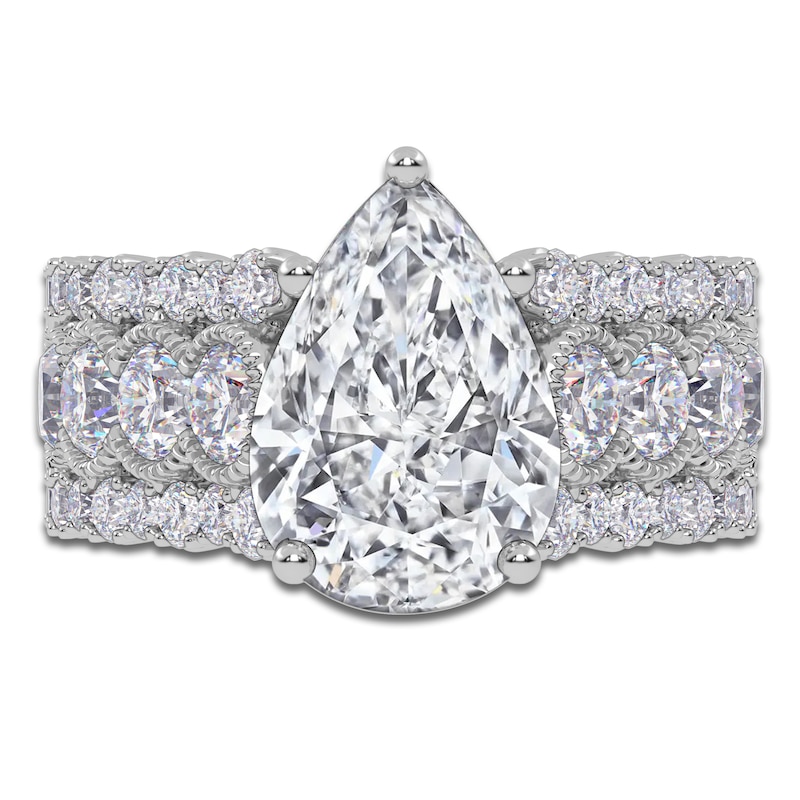 Main Image 3 of Pear-Shaped Created By Jared Studio Lab-Grown Diamond Engagement Ring 3-3/4 ct tw 14K White Gold