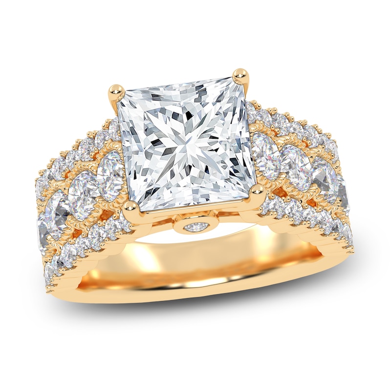 Main Image 1 of Princess-Cut Created By Jared Studio Lab-Grown Diamond Engagement Ring 3-3/4 ct tw 14K Yellow Gold