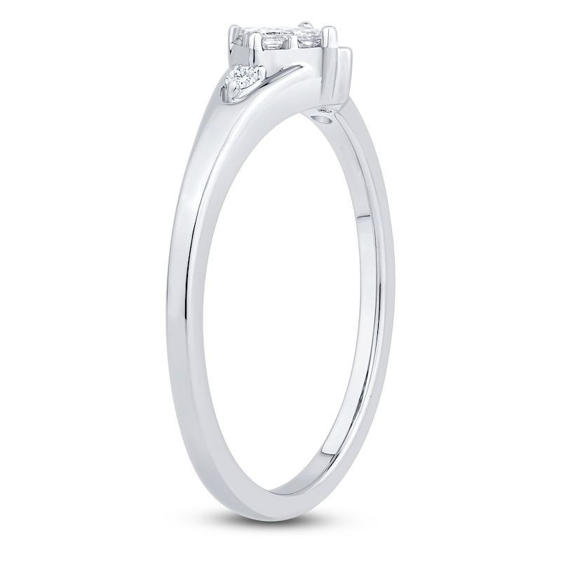Main Image 2 of Princess-Cut Quad Diamond Promise Ring 1/5 ct tw 10K White Gold