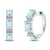 Thumbnail Image 1 of Octagon-Cut Natural Aquamarine Earrings 1/20 ct tw 14K White Gold