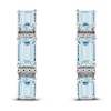 Thumbnail Image 3 of Octagon-Cut Natural Aquamarine Earrings 1/20 ct tw 14K White Gold