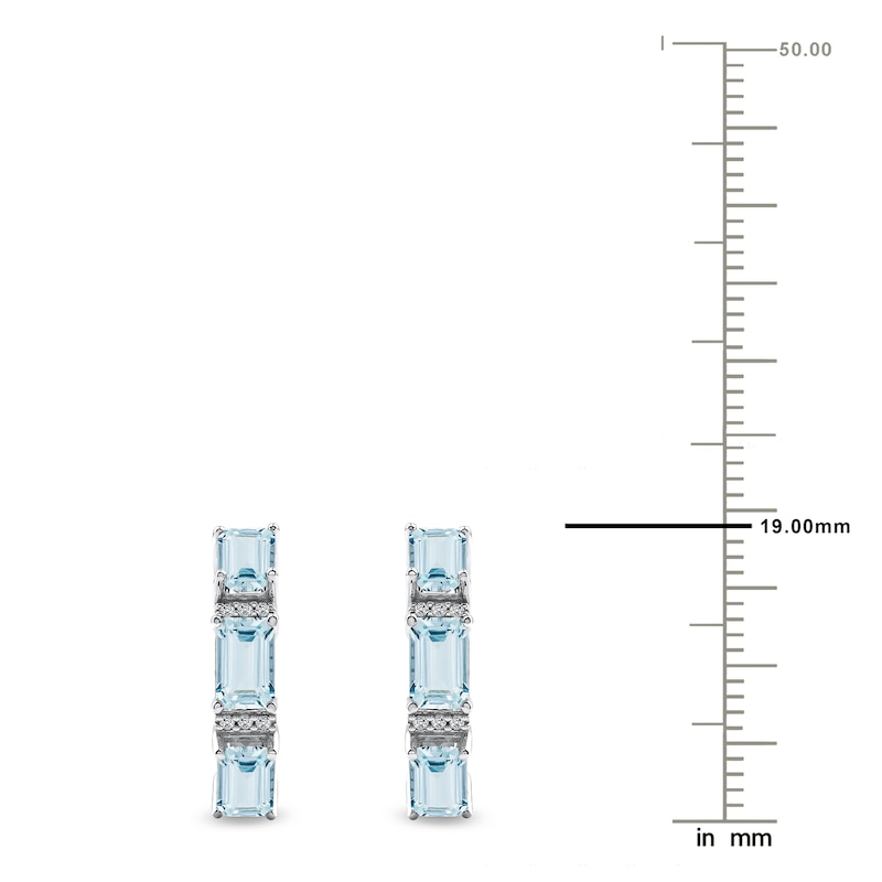 Main Image 4 of Octagon-Cut Natural Aquamarine Earrings 1/20 ct tw 14K White Gold