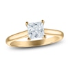 Thumbnail Image 1 of Princess-Cut Lab-Grown Diamond Solitaire Plus Engagement Ring 1 ct tw 18K Yellow Gold (VS2/F)