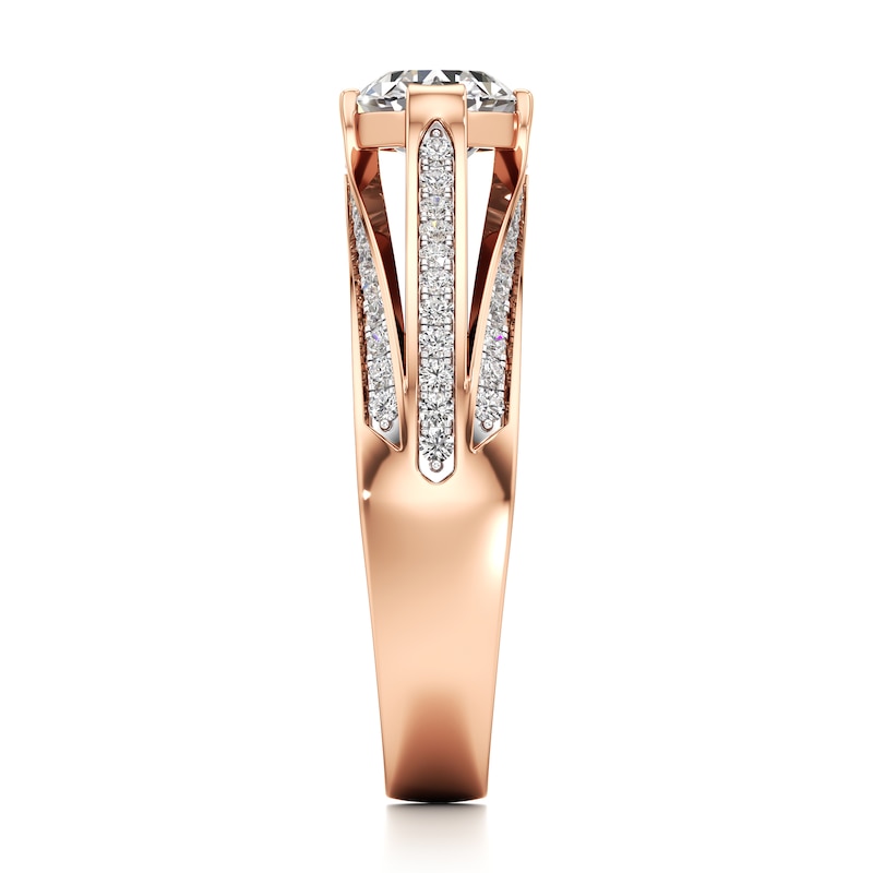 Main Image 3 of J'Lure Lab-Grown Diamond Oval Step-Cut Engagement Ring 1-3/8 ct tw 18K Rose Gold