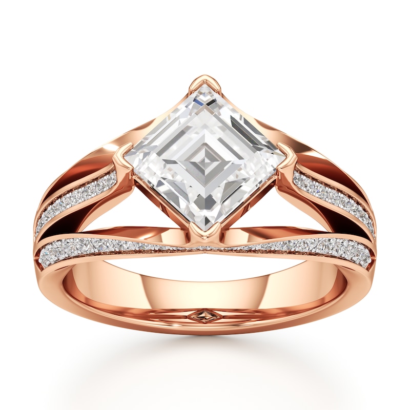 Main Image 1 of J'Lure Lab-Grown Diamond Carre Step-Cut Engagement Ring 2-3/8 ct tw 18K Rose Gold