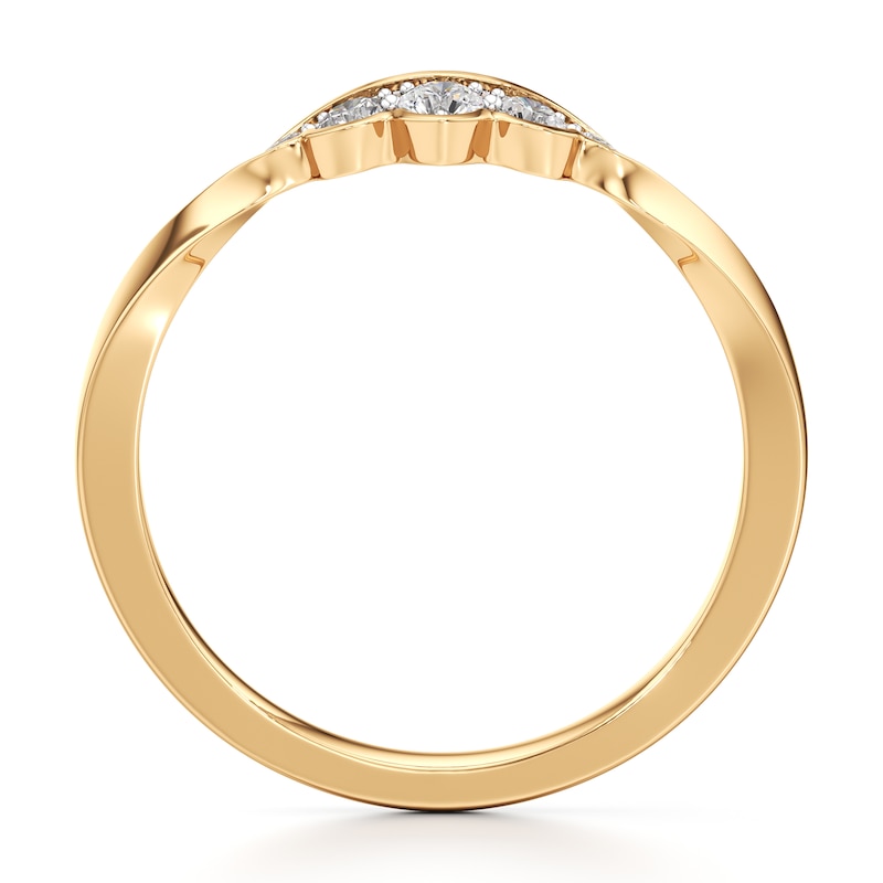 Main Image 2 of J'Lure Lab-Created Diamond Scalloped Wedding Band 1/5 ct tw 18K Yellow Gold