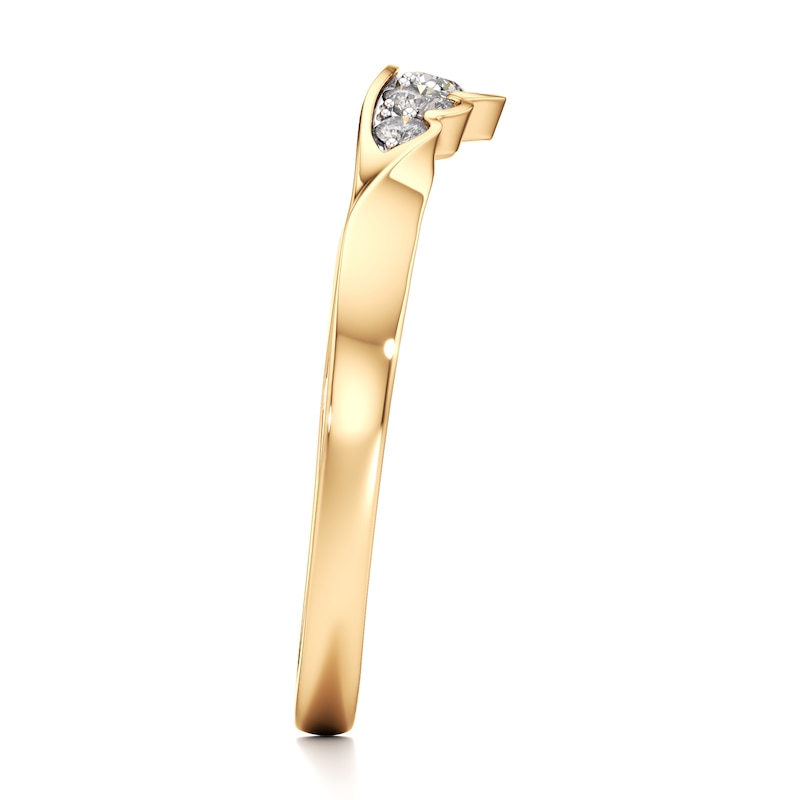 Main Image 3 of J'Lure Lab-Created Diamond Scalloped Wedding Band 1/5 ct tw 18K Yellow Gold