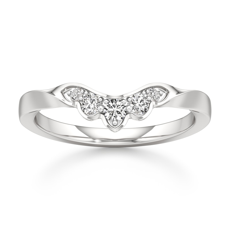 Main Image 1 of J'Lure Lab-Grown Diamond Scalloped Wedding Band 1/5 ct tw 18K White Gold