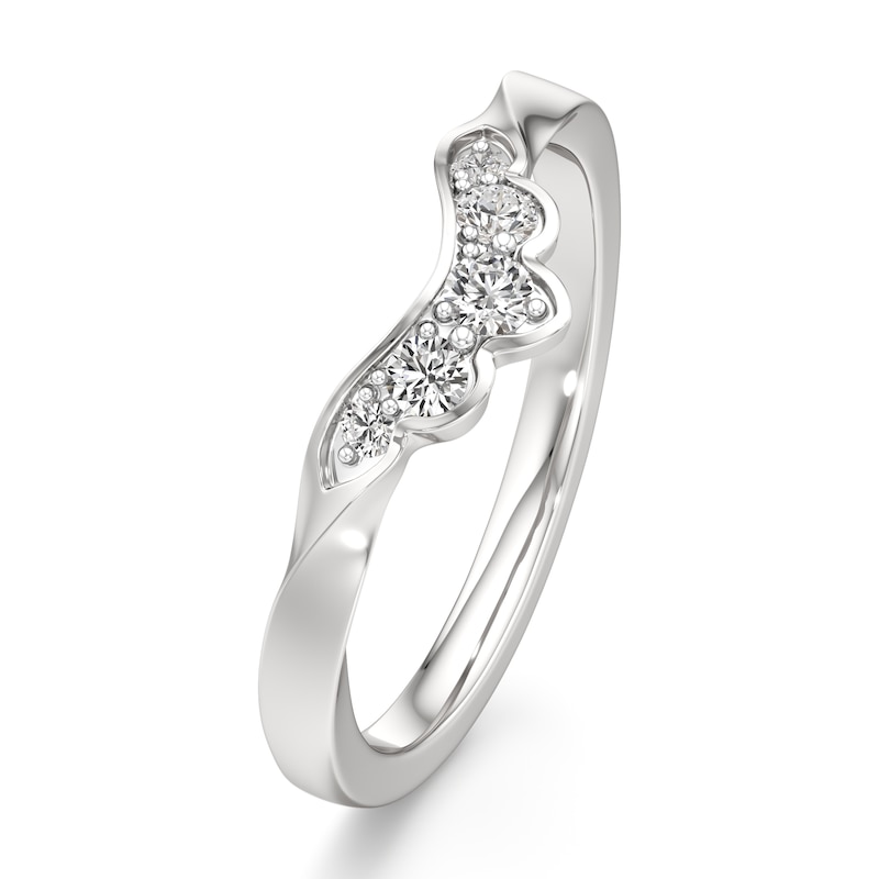 Main Image 4 of J'Lure Lab-Grown Diamond Scalloped Wedding Band 1/5 ct tw 18K White Gold