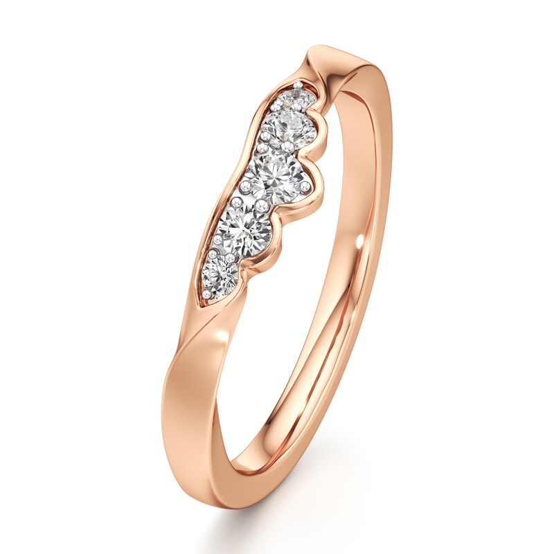 Main Image 4 of J'Lure Lab-Grown Diamond Scalloped Wedding Band 1/5 ct tw 18K Rose Gold