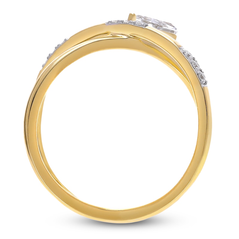 Main Image 2 of J'Lure Kite Step-Cut Lab-Grown Diamond Orbit Ring 3/4 ct tw 14K Yellow Gold