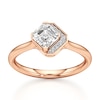 Thumbnail Image 1 of J'Lure Square-Emerald Step-Cut Lab-Grown Diamond Half-Halo Engagement Ring 1 ct tw 18K Rose Gold