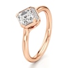 Thumbnail Image 4 of J'Lure Square-Emerald Step-Cut Lab-Grown Diamond Half-Halo Engagement Ring 1 ct tw 18K Rose Gold