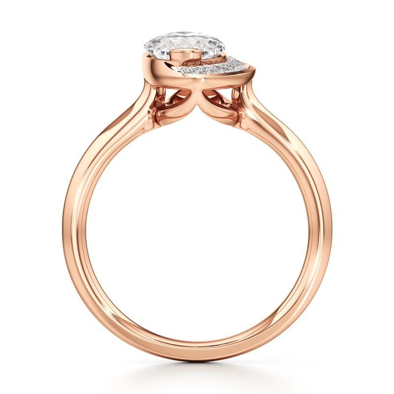 Main Image 2 of J'Lure Moval Old-Cut Lab-Grown Diamond Half-Halo Engagement Ring 2 ct tw 18K Rose Gold