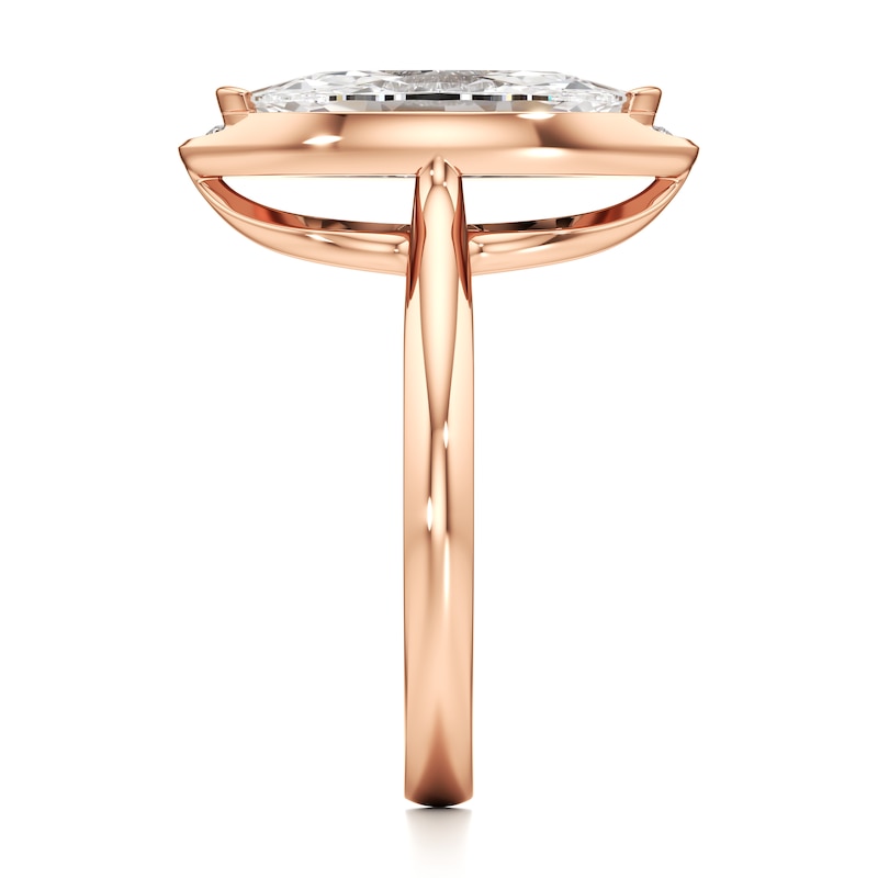 Main Image 3 of J'Lure Moval Old-Cut Lab-Grown Diamond Half-Halo Engagement Ring 2 ct tw 18K Rose Gold
