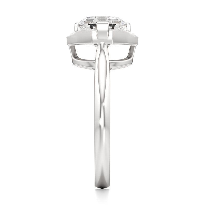 Main Image 3 of J'Lure Octagon Step-Cut Lab-Grown Diamond Half-Halo Engagement Ring 2 ct tw 18K White Gold