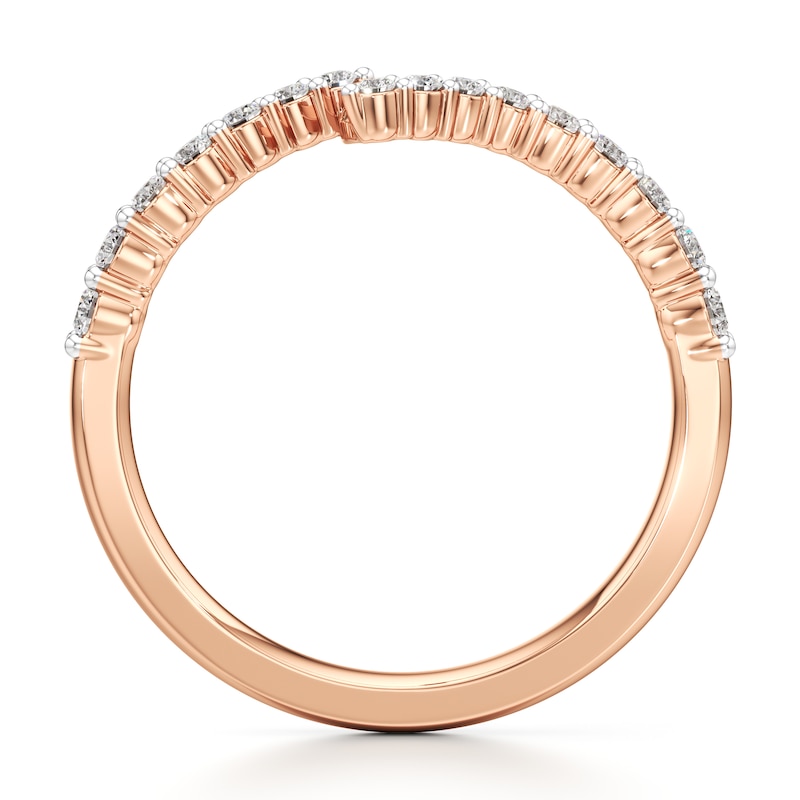 Main Image 2 of J'Lure Lab-Grown Diamond Contour Wedding Band 1/3 ct tw 18K Rose Gold