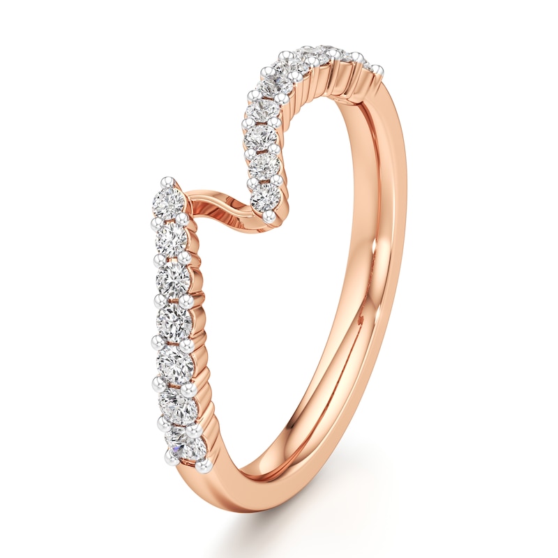 Main Image 4 of J'Lure Lab-Grown Diamond Contour Wedding Band 1/3 ct tw 18K Rose Gold