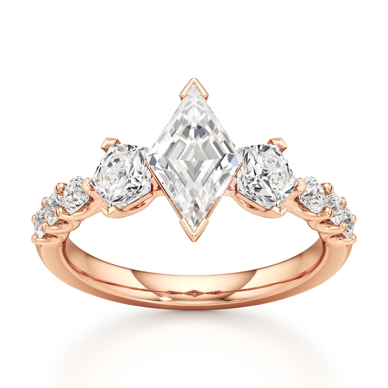 Main Image 1 of J'Lure Lozenge Step-Cut Lab-Grown Diamond Engagement Ring 2 ct tw 18K Rose Gold