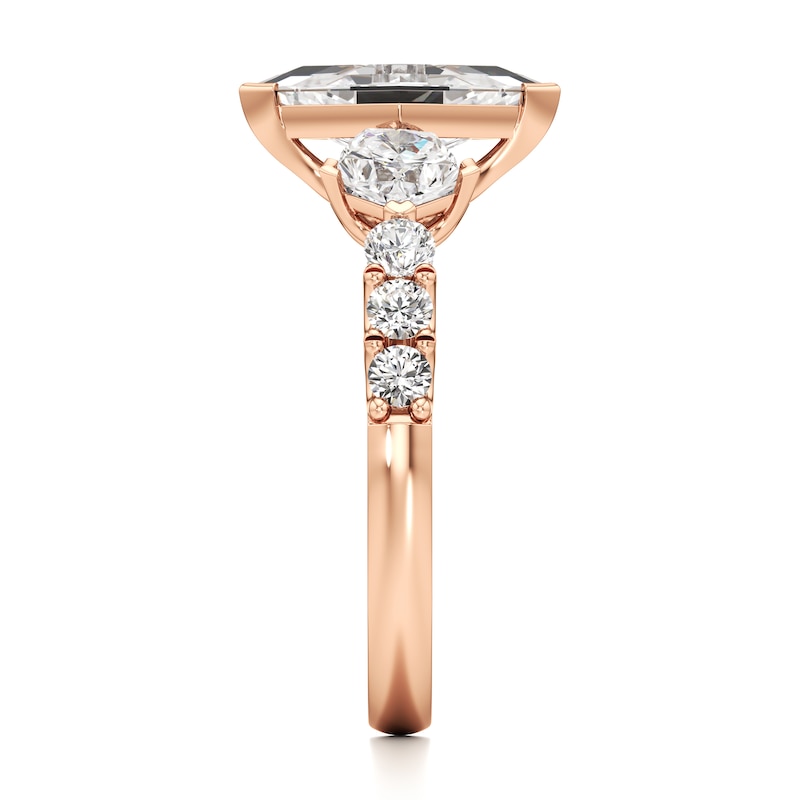 Main Image 3 of J'Lure Lozenge Step-Cut Lab-Grown Diamond Engagement Ring 2 ct tw 18K Rose Gold