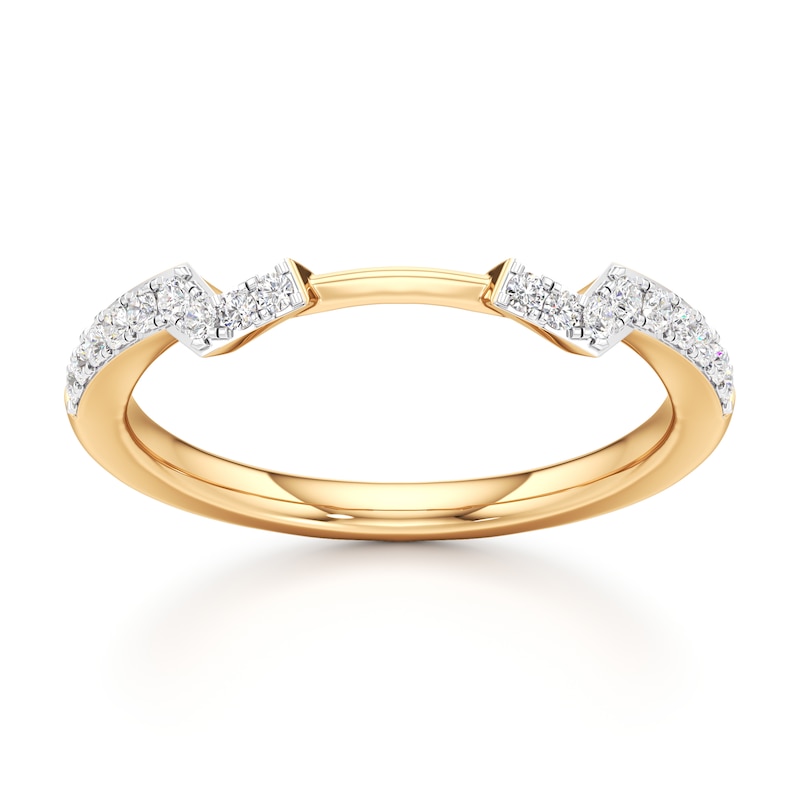 Main Image 1 of J'Lure Lab-Grown Diamond Angled Contour Wedding Band 1/5 ct tw 18K Yellow Gold