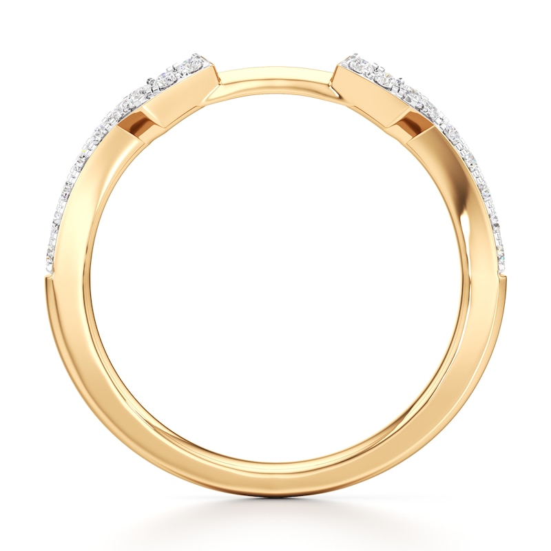 Main Image 2 of J'Lure Lab-Grown Diamond Angled Contour Wedding Band 1/5 ct tw 18K Yellow Gold