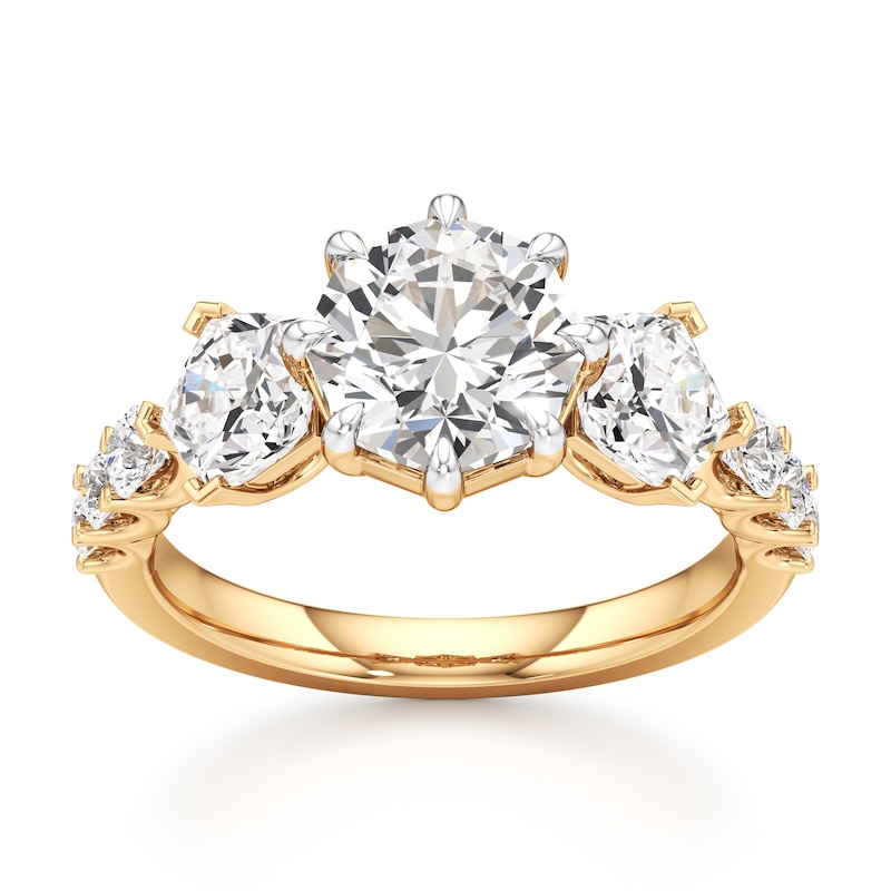 Main Image 1 of J'Lure Octagon Brilliant-Cut Lab-Grown Diamond Engagement Ring 3-1/2 ct tw 18K Yellow Gold