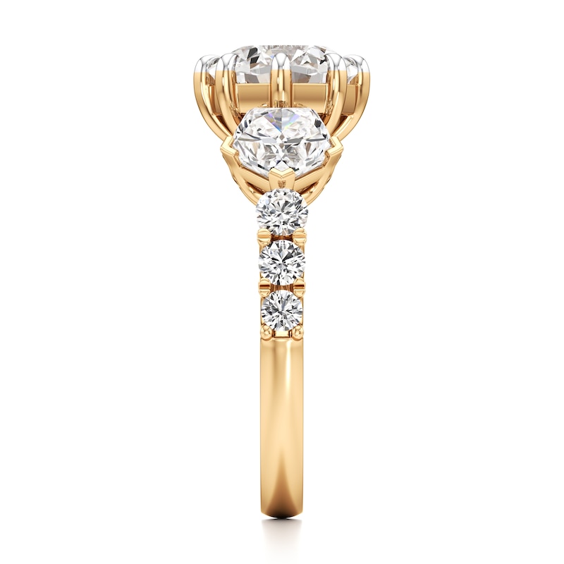 Main Image 3 of J'Lure Octagon Brilliant-Cut Lab-Grown Diamond Engagement Ring 3-1/2 ct tw 18K Yellow Gold