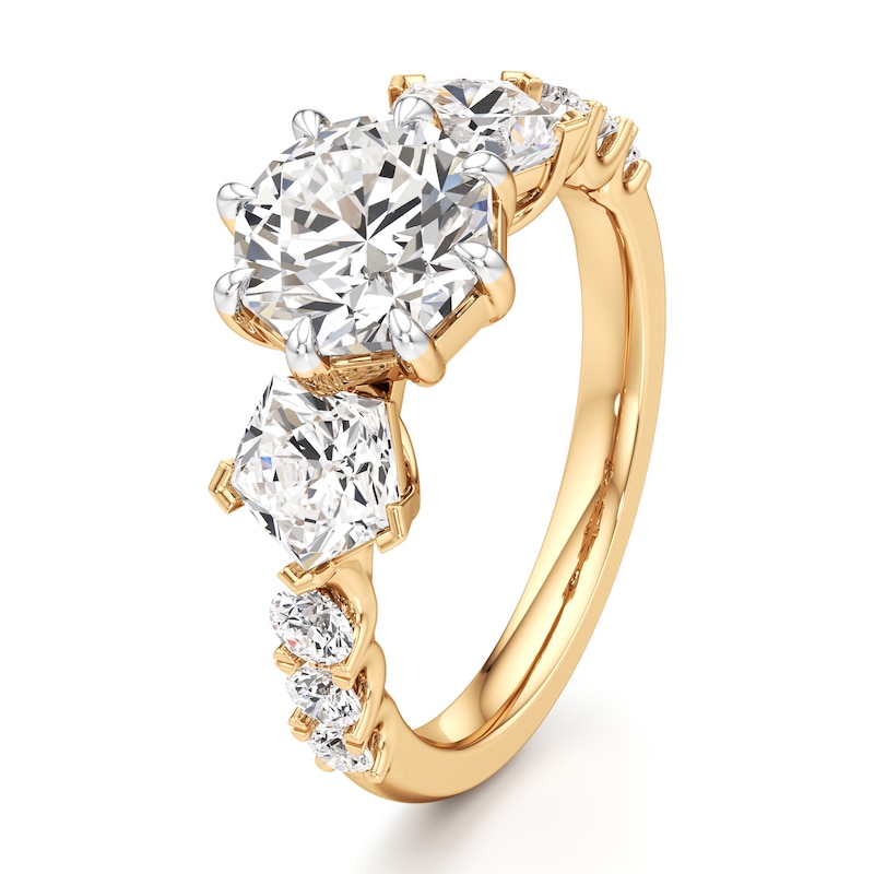 Main Image 4 of J'Lure Octagon Brilliant-Cut Lab-Grown Diamond Engagement Ring 3-1/2 ct tw 18K Yellow Gold