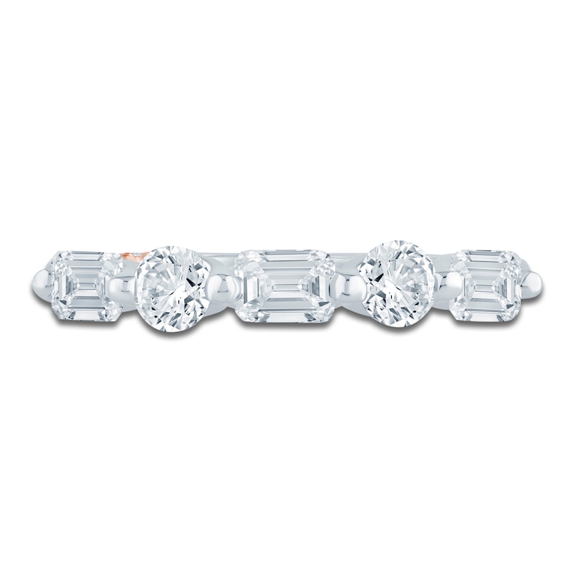 Main Image 3 of Pnina Tornai Emerald-Cut & Round-Cut Lab-Grown Diamond Anniversary Ring 1 ct tw 14K White Gold