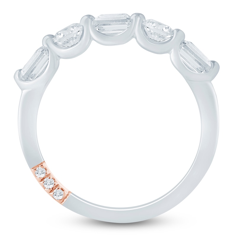 Main Image 4 of Pnina Tornai Emerald-Cut & Round-Cut Lab-Grown Diamond Anniversary Ring 1 ct tw 14K White Gold