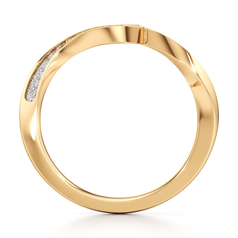 Main Image 2 of J'Lure Lab-Created Diamond Contour Wedding Band 1/8 ct tw 18K Yellow Gold