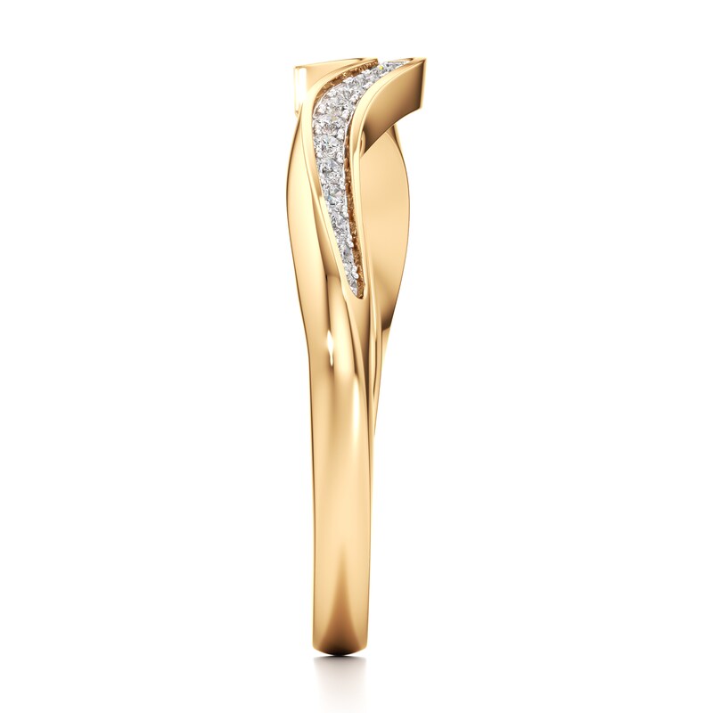 Main Image 3 of J'Lure Lab-Created Diamond Contour Wedding Band 1/8 ct tw 18K Yellow Gold