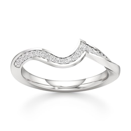 J'Lure Lab-Grown Diamond Contour Wedding Band 1/6 ct tw 18K White Gold