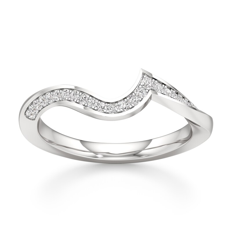 Main Image 1 of J'Lure Lab-Grown Diamond Contour Wedding Band 1/6 ct tw 18K White Gold