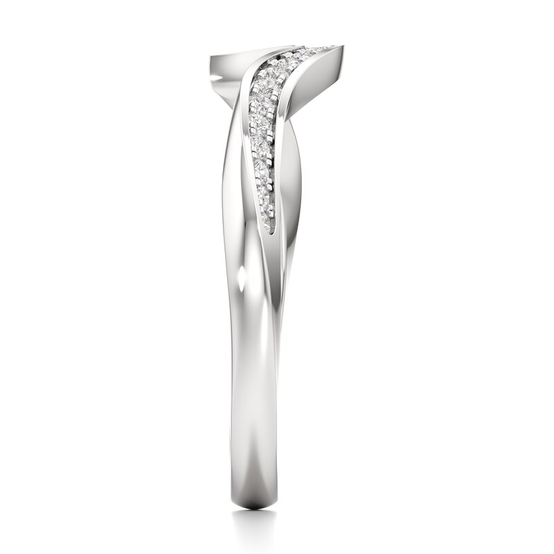 Main Image 3 of J'Lure Lab-Grown Diamond Contour Wedding Band 1/6 ct tw 18K White Gold