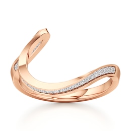 J'Lure Lab-Grown Diamond Contour Wedding Band 1/6 ct tw 18K Rose Gold